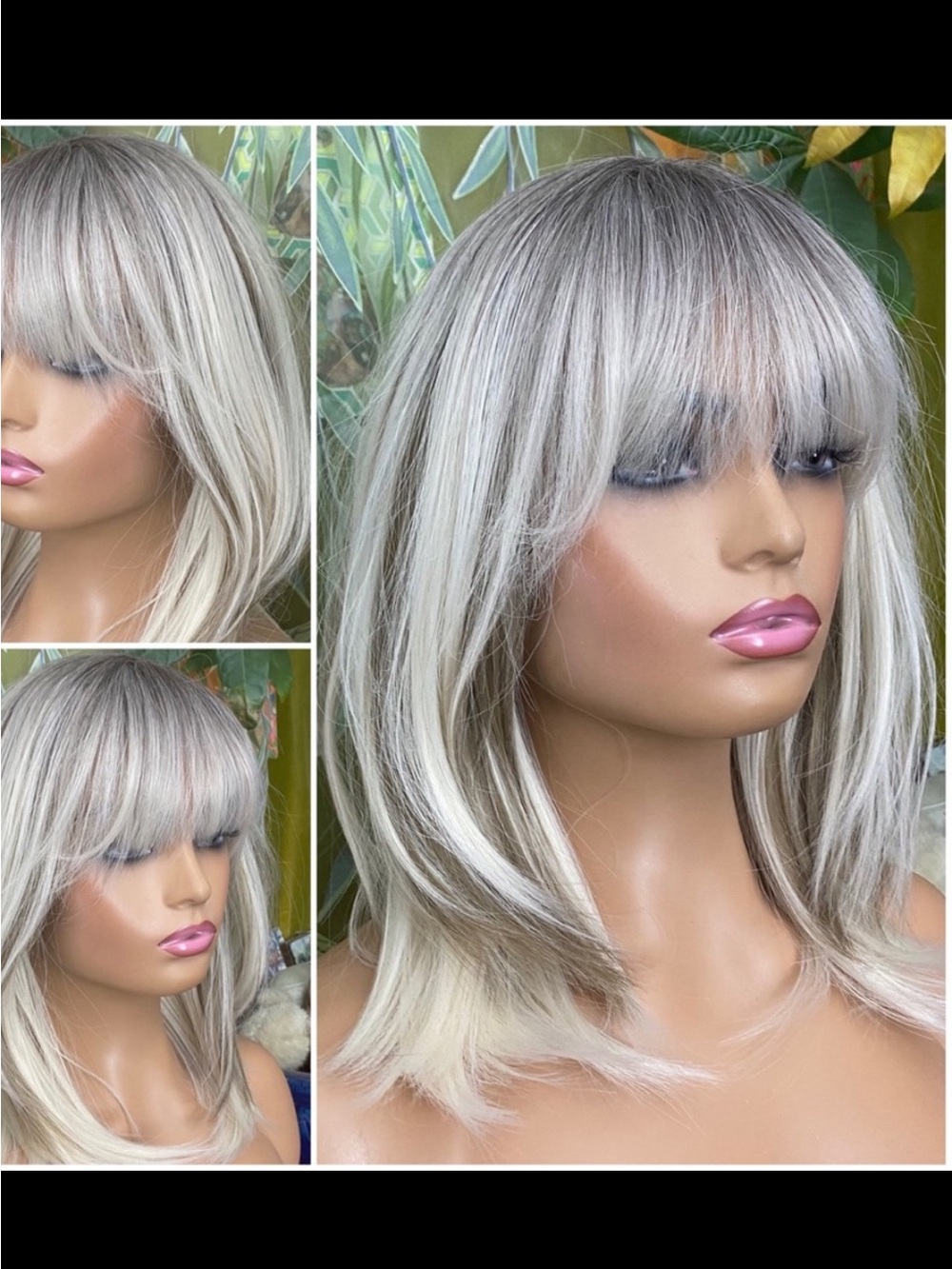 BACK IN Light Ash white blonde mixed rooted Layered wig